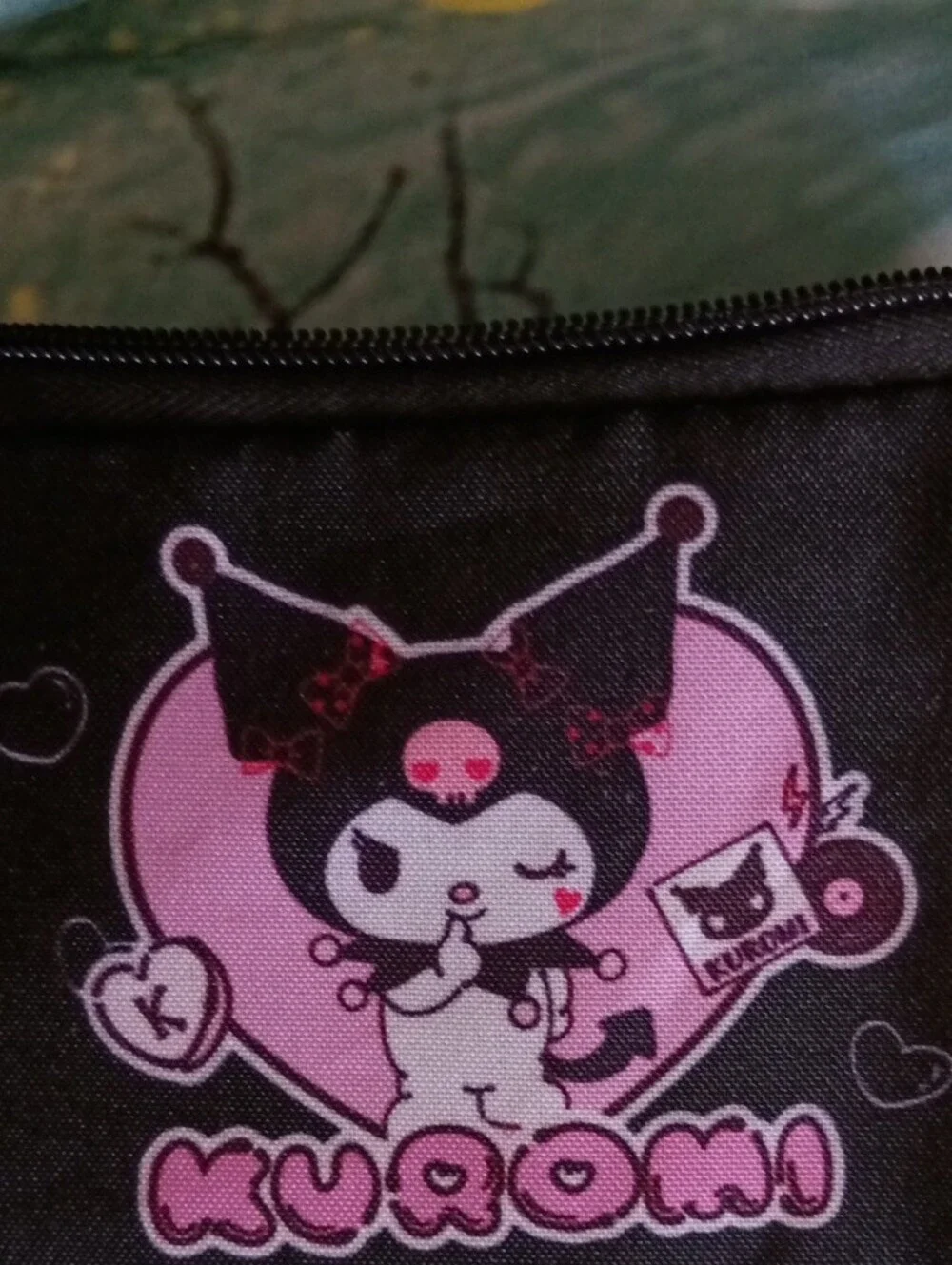 Kuromi Kids Black and Pink Zip Pouch